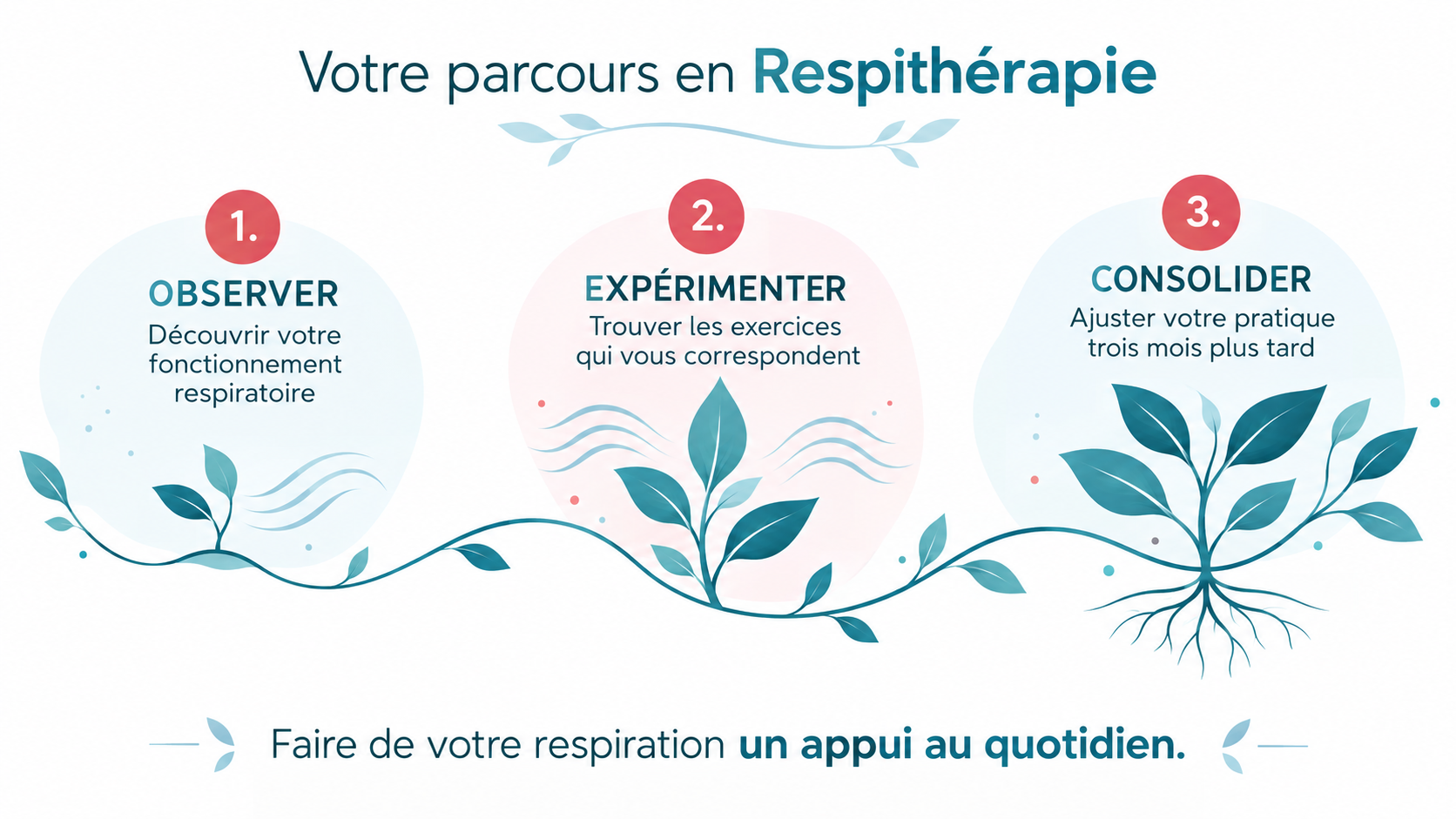 etapes de la RESPITHERAPIE